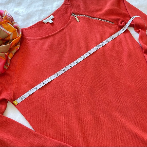 Solar Womens Red Orange Lightweight Knit Blend Sweater Top, Size S - Picture 13 of 15